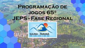 Programação de Jogos 65º JEPS - Fase Regional
